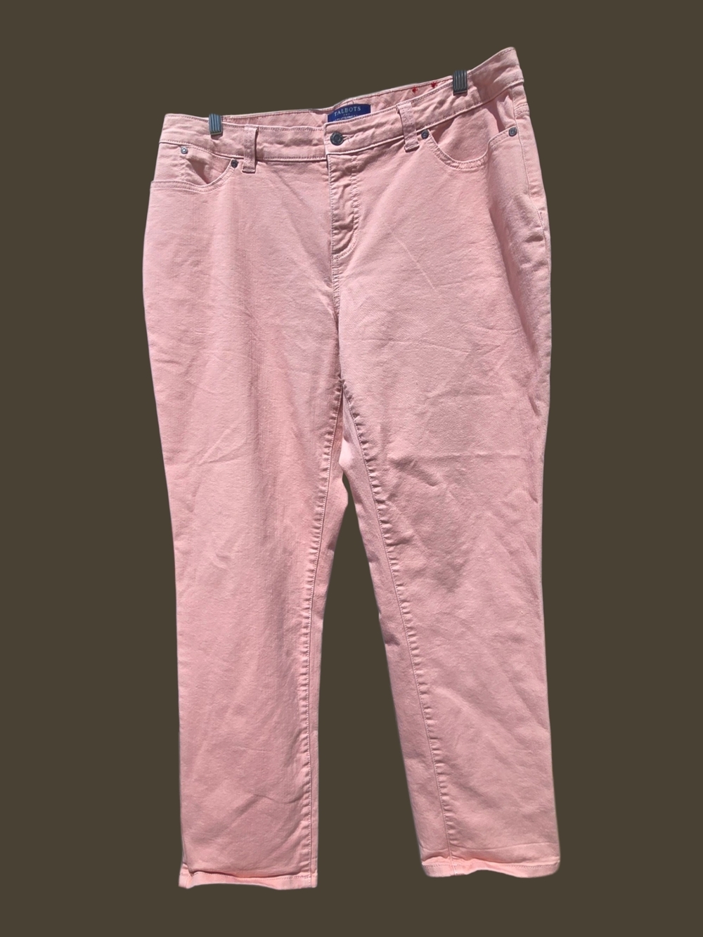 Talbots Light Peach/Pink Straight-Leg Simply Flattering 5 Pocket Jean